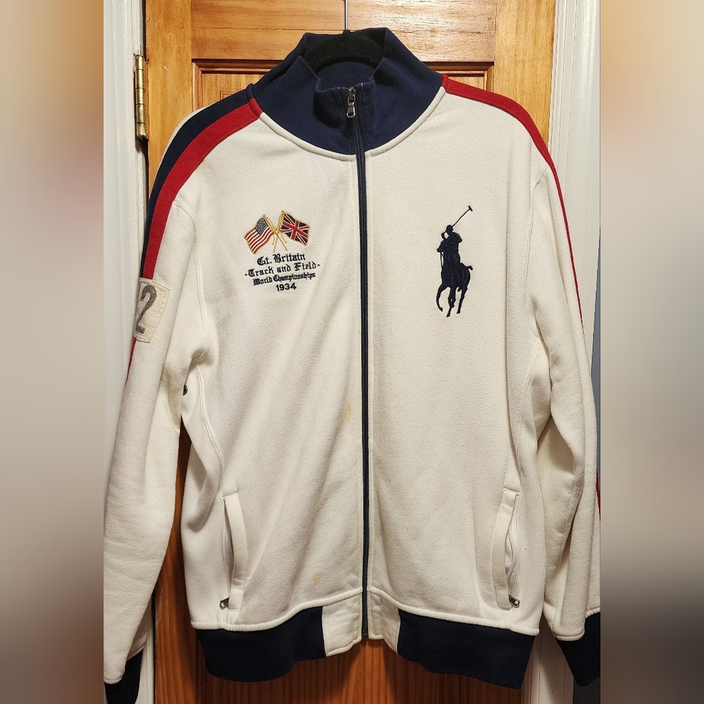 Polo Ralph Lauren zip up sweater XL Track and field Great Britain